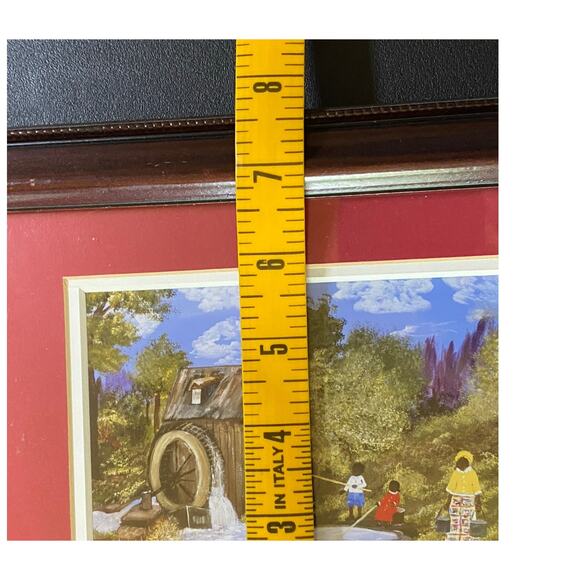 Jackie Haliburton "Water Well" Framed Matted Signed Folk Wall Vintage Art Print - Picture 7 of 7